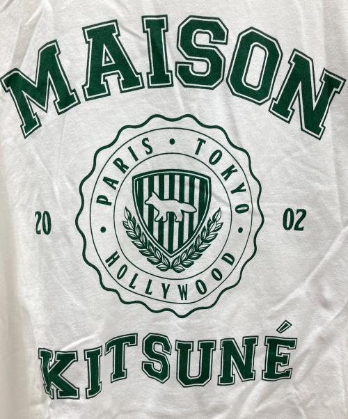 maison kitsune（メゾンキツネ）maison kitsune (メゾンキツネ) Tシャツ ホワイト×グリーン サイズ:XLの古着・服飾アイテム