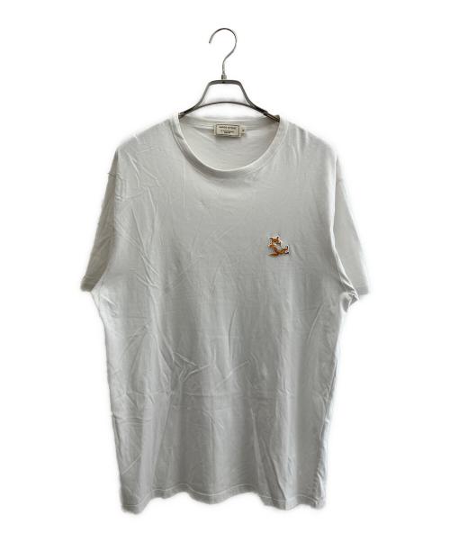 maison kitsune（メゾンキツネ）MAISON KITSUNE (メゾンキツネ) チラックスフォックス パッチ クラシック Tシャツ ホワイト サイズ:XLの古着・服飾アイテム