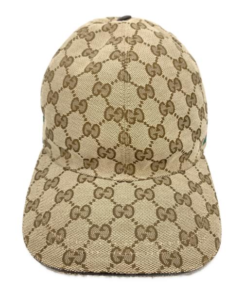 GUCCI（グッチ）GUCCI (グッチ) GGキャンバスベースボールキャップ ベージュの古着・服飾アイテム