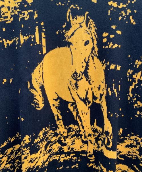 HUF（ハフ）HUF (ハフ) JAIME MUNOZ (ハイメ ミュノス) 厚手ニット ブラック×イエロー サイズ:Mの古着・服飾アイテム