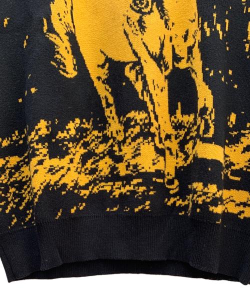 HUF（ハフ）HUF (ハフ) JAIME MUNOZ (ハイメ ミュノス) 厚手ニット ブラック×イエロー サイズ:Mの古着・服飾アイテム