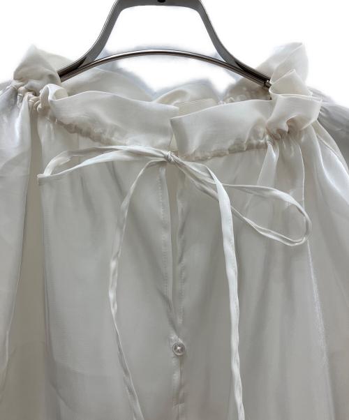 AEWEN MATOPH（イウエン マトフ）AEWEN MATOPH (イウエン マトフ) オーガンジー ドローストリングブラウス ホワイト サイズ:FREEの古着・服飾アイテム