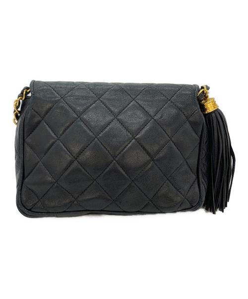 CHANEL（シャネル）CHANEL (シャネル) フリンジチェーンショルダーバッグ ブラックの古着・服飾アイテム