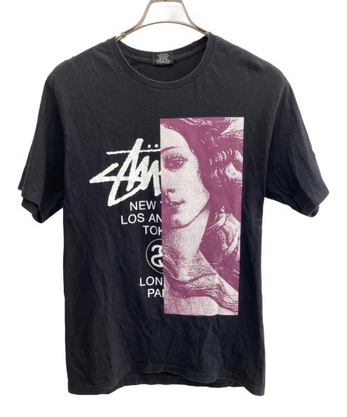stussy（ステューシー）stussy (ステューシー) ワールドツアープリントカットソー ブラック サイズ:Ｍの古着・服飾アイテム