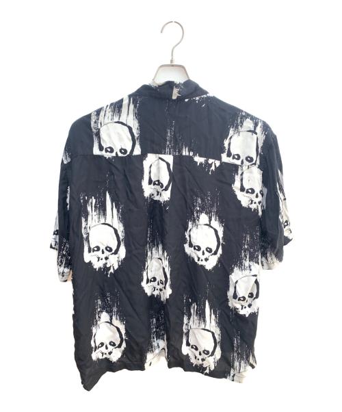 SASQUATCHfabrix.（サスクワッチファブリックス）SASQUATCHfabrix. (サスクワッチファブリックス) 丸岡和吾 (マルオカカズミチ) 半袖シャツ ブラック×ホワイト サイズ:XLの古着・服飾アイテム