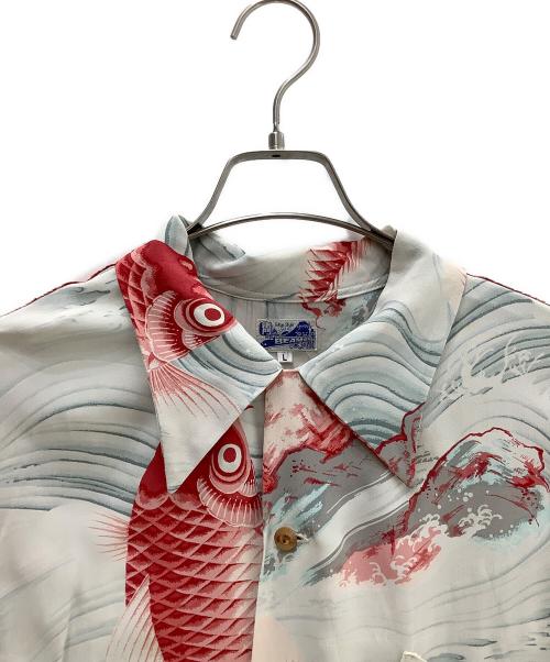 BEAMS（ビームス）BEAMS (ビームス) アロハシャツ Takuta Style アイボリー×レッド サイズ:Lの古着・服飾アイテム