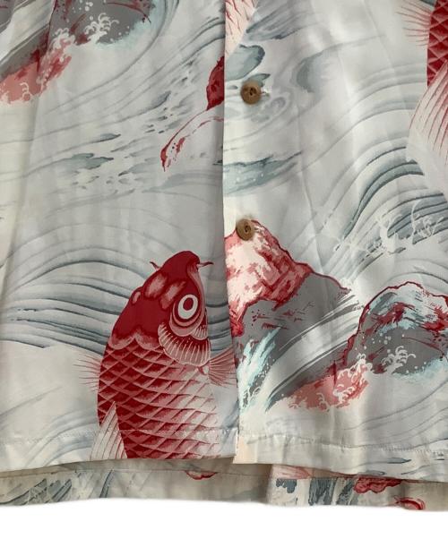 BEAMS（ビームス）BEAMS (ビームス) アロハシャツ Takuta Style アイボリー×レッド サイズ:Lの古着・服飾アイテム