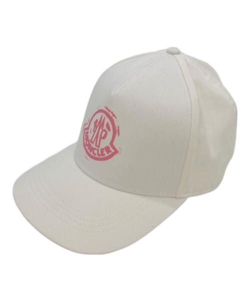 MONCLER（モンクレール）MONCLER (モンクレール) ロゴプリント ベースボールキャップ ホワイトの古着・服飾アイテム