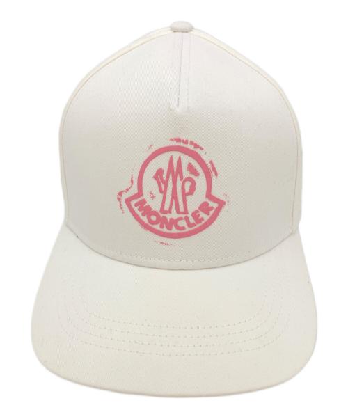 MONCLER（モンクレール）MONCLER (モンクレール) ロゴプリント ベースボールキャップ ホワイトの古着・服飾アイテム