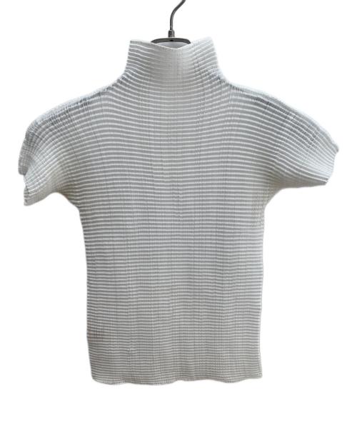 PLEATS PLEASE ISSEY MIYAKE（プリーツプリーズ イッセイミヤケ）PLEATS PLEASE ISSEY MIYAKE (プリーツプリーズ イッセイミヤケ) ハイネックカットソー ホワイト サイズ:Mの古着・服飾アイテム