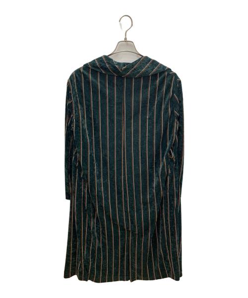 GYDA（ジェイダ）GYDA (ジェイダ) ベルト付ロングコート ダークグリーン×ブラウン サイズ:FREEの古着・服飾アイテム