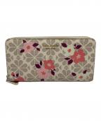 Kate Spadeケイトスペード）の古着「ラウンドファスナー長財布」｜ベージュピンク