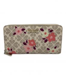 Kate Spade（ケイトスペード）の古着「ラウンドファスナー長財布」｜ベージュピンク