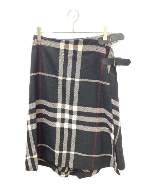 BURBERRY LONDON（バーバリーロンドン）BURBERRY LONDON (バーバリーロンドン) ノバチェックスカート ブラック×グレー サイズ:38の古着・服飾アイテム