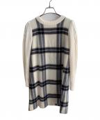 BLUE LABEL CRESTBRIDGEブルーレーベルクレストブリッジ）の古着「長袖ワンピース」｜ホワイト×ネイビー