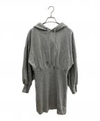 chicoチコ）の古着「フーデットワンピース」｜グレー