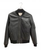 AVIREXアヴィレックス）の古着「ラムレザーMA-1ジャケット」｜ブラック