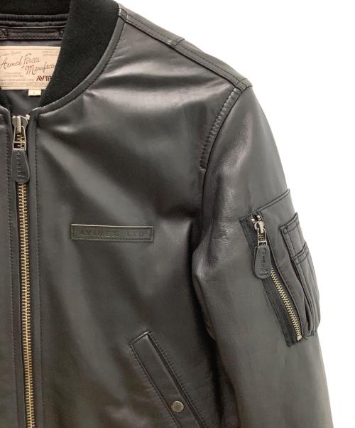 AVIREX（アヴィレックス）AVIREX (アヴィレックス) ラムレザーMA-1ジャケット ブラック サイズ:Lの古着・服飾アイテム