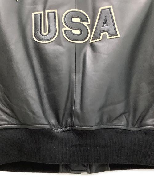 AVIREX（アヴィレックス）AVIREX (アヴィレックス) ラムレザーMA-1ジャケット ブラック サイズ:Lの古着・服飾アイテム