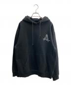 HUFハフ）の古着「プリントパーカー」｜ブラック