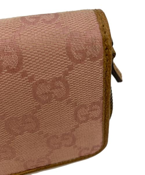 GUCCI（グッチ）GUCCI (グッチ) GGキャンバス ピンク×ブラウンの古着・服飾アイテム