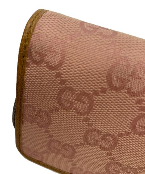 GUCCI（グッチ）GUCCI (グッチ) GGキャンバス ピンク×ブラウンの古着・服飾アイテム