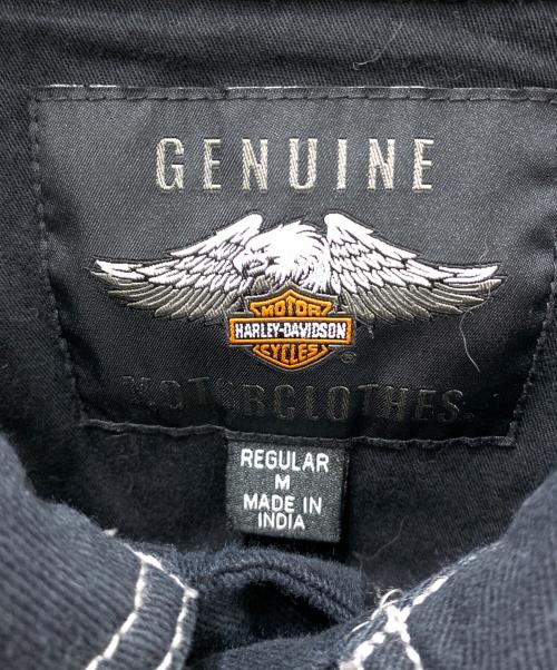 HARLEY-DAVIDSON（ハーレーダビッドソン）HARLEY-DAVIDSON (ハーレーダビッドソン) Embossed Upright Eagle Denim Vest ブラック サイズ:Mの古着・服飾アイテム