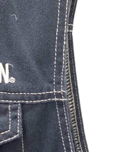 HARLEY-DAVIDSON（ハーレーダビッドソン）HARLEY-DAVIDSON (ハーレーダビッドソン) Embossed Upright Eagle Denim Vest ブラック サイズ:Mの古着・服飾アイテム