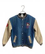 Disney STOREディズニーストア）の古着「ヴィンテージデニムスカジャン」｜インディゴ×ベージュ