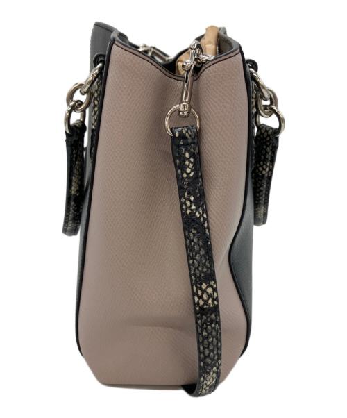 COACH（コーチ）COACH (コーチ) 2WAYショルダーバッグ ベージュ×ブラックの古着・服飾アイテム