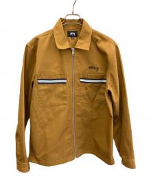 stussy（ステューシー）の古着「フルジップワークシャツジャケット」｜オレンジ