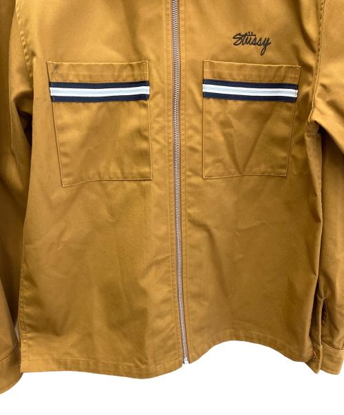 stussy（ステューシー）stussy (ステューシー) フルジップワークシャツジャケット オレンジ サイズ:Ｓの古着・服飾アイテム