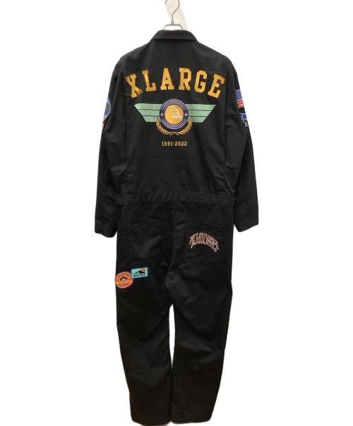 X-LARGE（エクストララージ）X-LARGE (エクストララージ) PILOT LOGO L/S JUMPSUIT ブラック サイズ:Ｍの古着・服飾アイテム