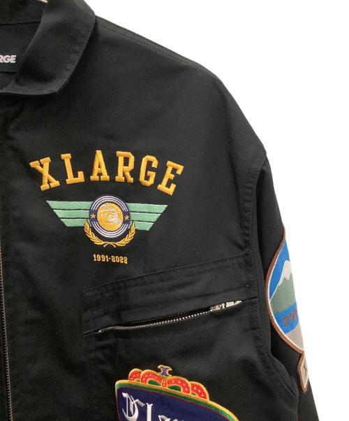 X-LARGE（エクストララージ）X-LARGE (エクストララージ) PILOT LOGO L/S JUMPSUIT ブラック サイズ:Ｍの古着・服飾アイテム