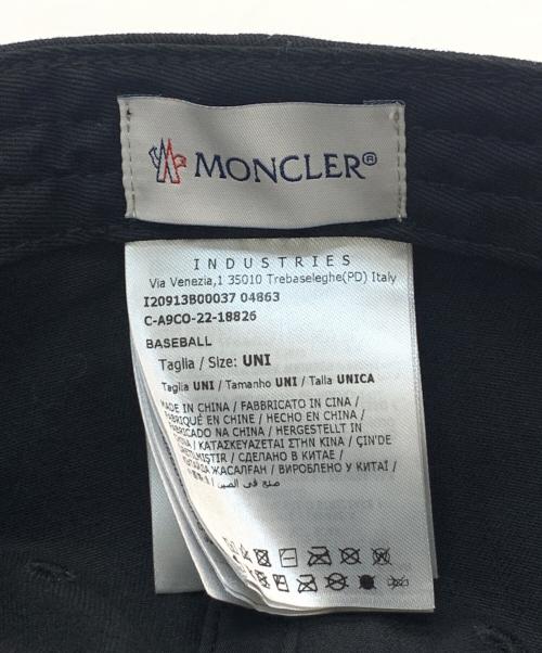 MONCLER（モンクレール）MONCLER (モンクレール) LOGO BASEBALL CAP ブラックの古着・服飾アイテム