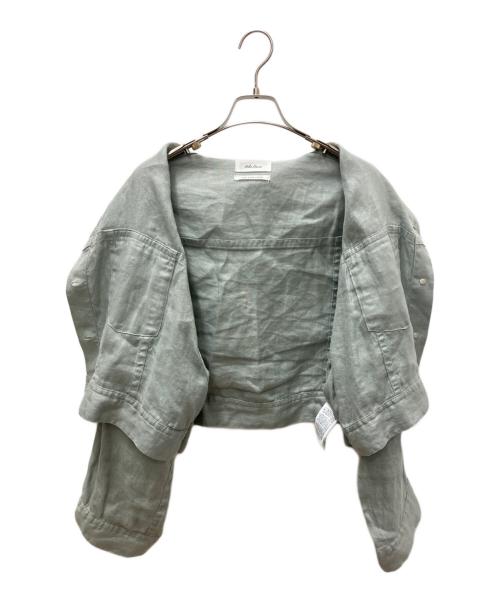 Mila Owen（ミラオーウェン）Mila Owen (ミラオーウェン) クロップドリネンGジャン ブルー サイズ:Ｓの古着・服飾アイテム