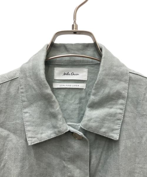 Mila Owen（ミラオーウェン）Mila Owen (ミラオーウェン) クロップドリネンGジャン ブルー サイズ:Ｓの古着・服飾アイテム