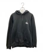 stussyステューシー）の古着「プルオーバーパーカー」｜ブラック