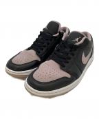 NIKEナイキ）の古着「NIKE(ナイキ)ジョーダン 1 ロー SE デューンブラック×ライトピンク」｜ブラック×ライトピンク