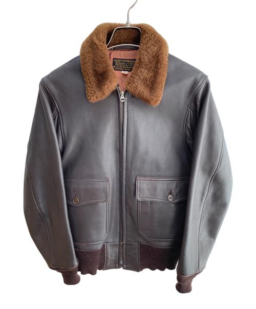 BUZZ RICKSON'S（バズリクソンズ）BUZZ RICKSON'S (バズリクソンズ) 襟ボアレザージャケット ブラウン サイズ:36の古着・服飾アイテム