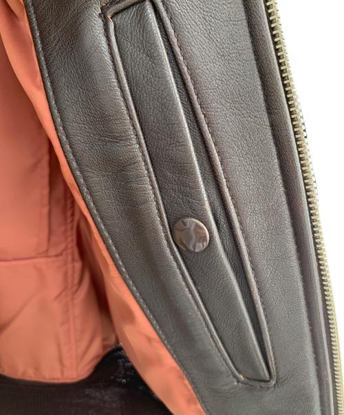 BUZZ RICKSON'S（バズリクソンズ）BUZZ RICKSON'S (バズリクソンズ) 襟ボアレザージャケット ブラウン サイズ:36の古着・服飾アイテム