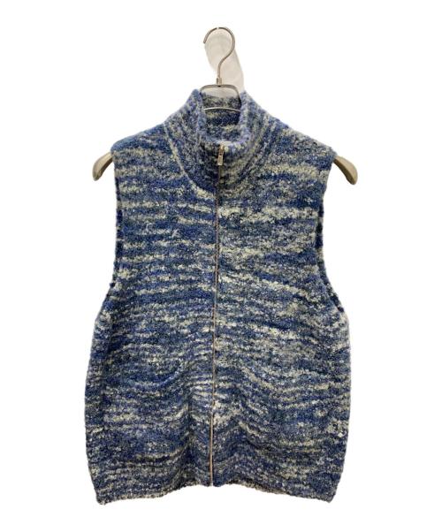 saby（サバイ）saby (サバイ) ニットベスト ブルー サイズ:Lの古着・服飾アイテム