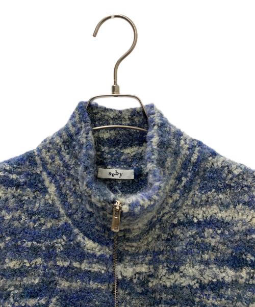 saby（サバイ）saby (サバイ) ニットベスト ブルー サイズ:Lの古着・服飾アイテム