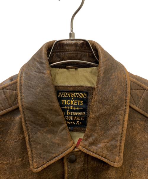 RESERVATIONS TICKETS（リザーベーションズチケッツ）RESERVATIONS TICKETS (リザーベーションズチケッツ) RESERVATIONS TICKETS(リザーベーションズチケッツ)レザージャケット ブラウン サイズ:Lの古着・服飾アイテム