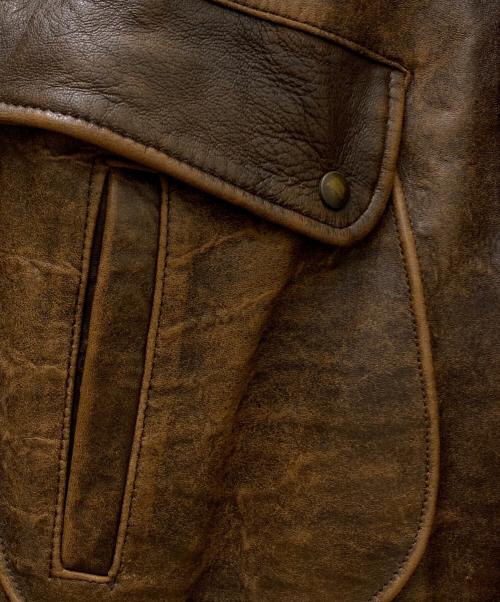 RESERVATIONS TICKETS（リザーベーションズチケッツ）RESERVATIONS TICKETS (リザーベーションズチケッツ) RESERVATIONS TICKETS(リザーベーションズチケッツ)レザージャケット ブラウン サイズ:Lの古着・服飾アイテム