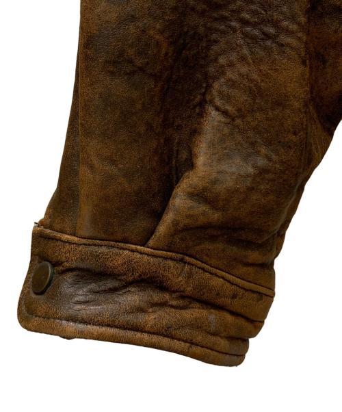 RESERVATIONS TICKETS（リザーベーションズチケッツ）RESERVATIONS TICKETS (リザーベーションズチケッツ) RESERVATIONS TICKETS(リザーベーションズチケッツ)レザージャケット ブラウン サイズ:Lの古着・服飾アイテム