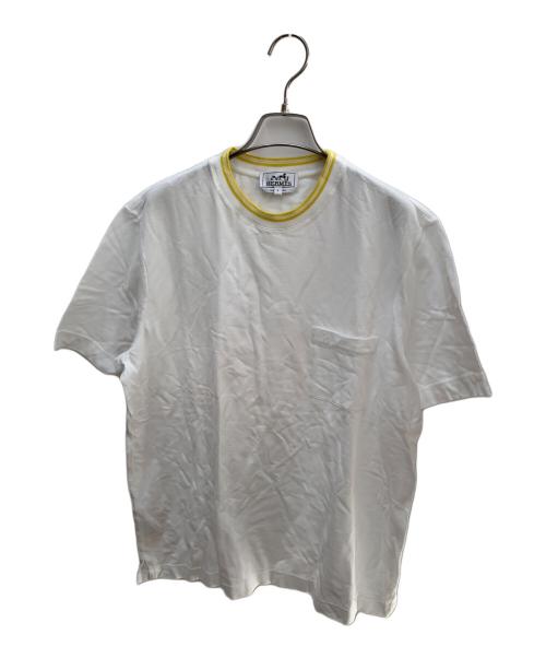 HERMES（エルメス）HERMES (エルメス) 半袖Tシャツ ホワイト×イエロー サイズ:L 未使用品の古着・服飾アイテム