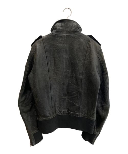 SHELLAC（シェラック）SHELLAC (シェラック) ラムレザージャケット ブラック サイズ:46の古着・服飾アイテム