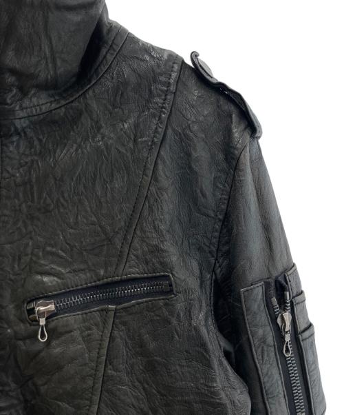 SHELLAC（シェラック）SHELLAC (シェラック) ラムレザージャケット ブラック サイズ:46の古着・服飾アイテム