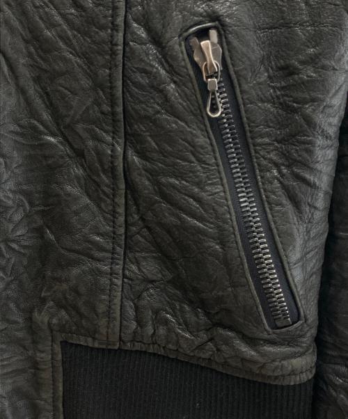 SHELLAC（シェラック）SHELLAC (シェラック) ラムレザージャケット ブラック サイズ:46の古着・服飾アイテム